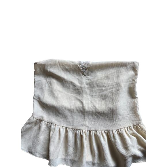 Y2K Tobi Lace Back Peplum Blouse Cream Size S - Picture 5 of 6